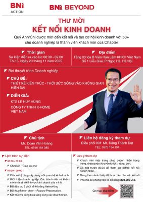 THƯ MỜI KẾT NỐI KINH DOANH – BNI ACTION 20.11.2025